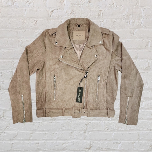 BLANKNYC x Revolve Suede Moto Jacket in Chance Of Rain NWT - Picture 5 of 9